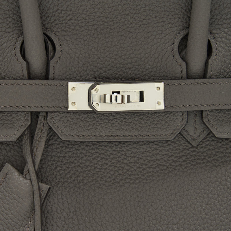 Hermes Birkin 25 Togo 8F Gris Etain SHW Stamp Y