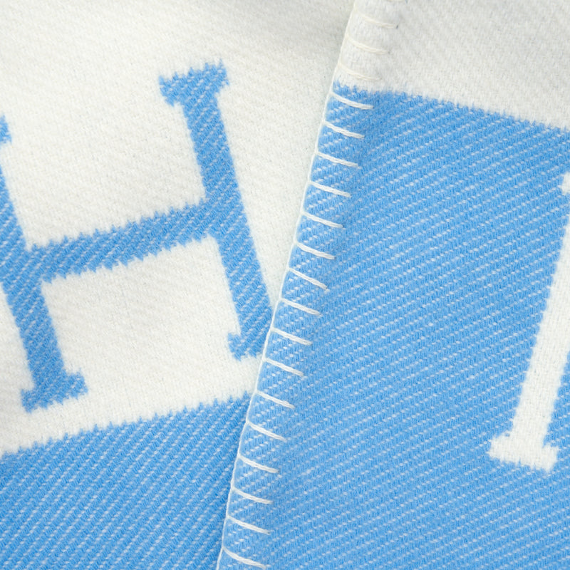 Hermes Baby Blanket Blue Genievre/Blanc