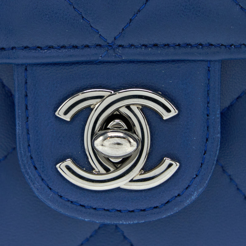 Chanel Flap Phone Case Lambskin Blue SHW