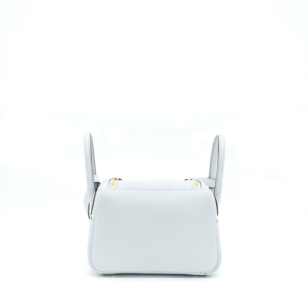 Hermes Mini Lindy Clemence Blue Pale GHW Stamp U