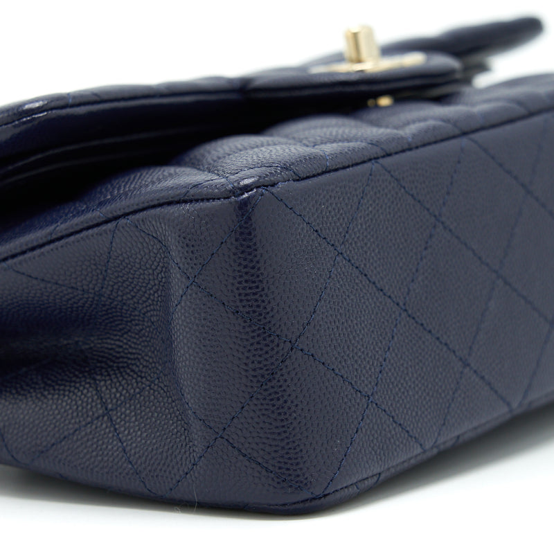 Chanel Small Classic Flap Bag Caviar Dark Blue LGHW