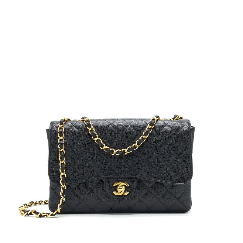 Chanel Vintage Jumbo Single Flap Caviar Black GHW