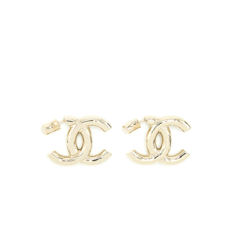 Chanel 22P Giant CC Logo Earrings LGHW