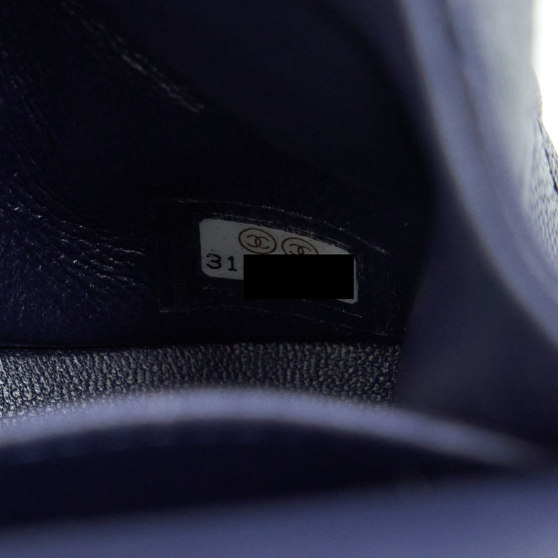 Chanel Small Classic Flap Bag Caviar Dark Blue LGHW