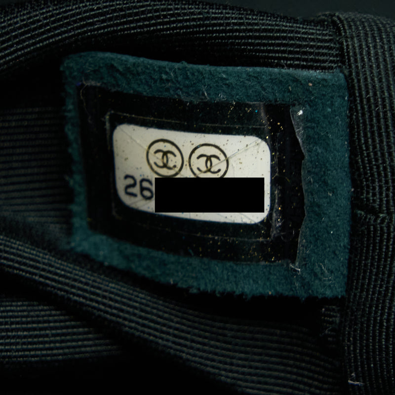 Chanel Chevron Hampton Flap Bag Aged Calfskin Dark Green GHW