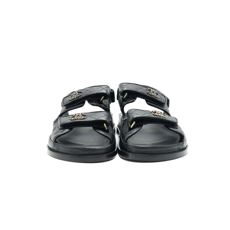 Chanel Women's Velcro Dad Sandals Raffia Neutral 1769381