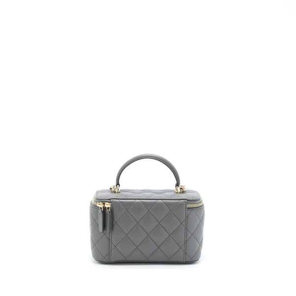 Chanel 22A Top Handle Long Vanity With Chain Grey GHW