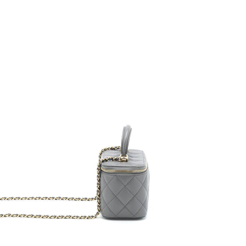 Chanel 22A Top Handle Long Vanity With Chain Grey GHW