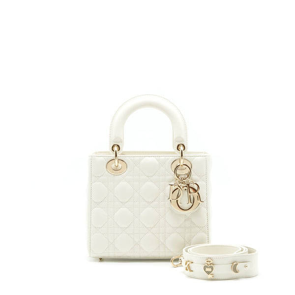 Dior Small Lady Dior my ABCDior Bag WHITE LGHW