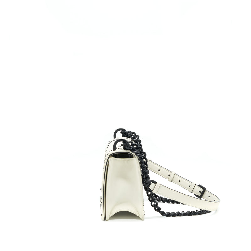 Dior Small Diorama Studded White With Black Hardware