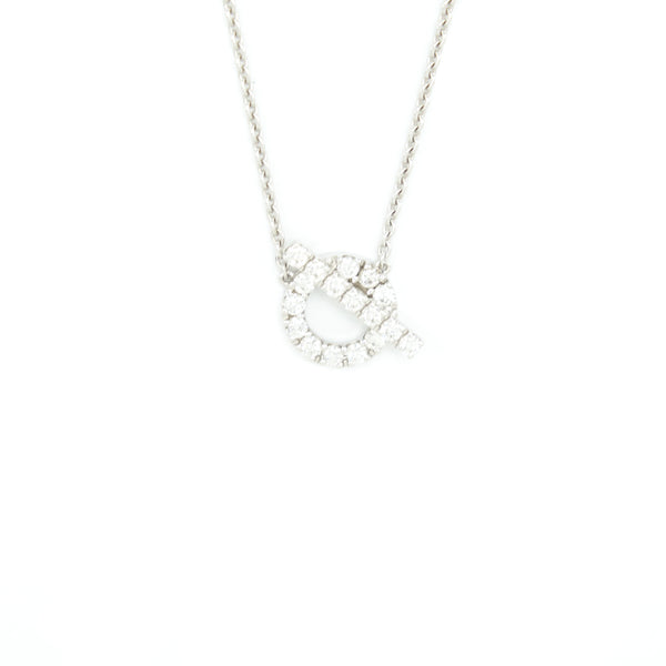 Hermes Finesse Pendant Necklace White Gold With Diamonds
