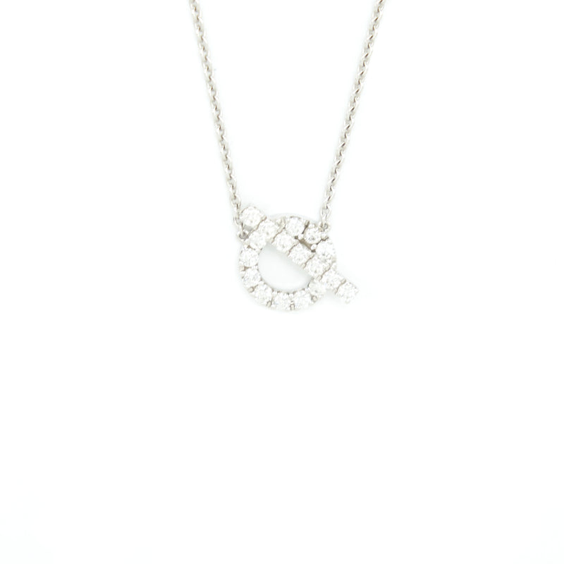 Hermes Finesse Pendant Necklace White Gold With Diamonds