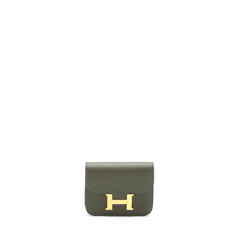 Hermes Constance Slim Epsom Vert De Gris GHW Stamp Z