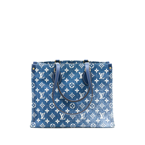 Louis Vuitton Onthego MM Monogram Denim Blue GHW (New Version)