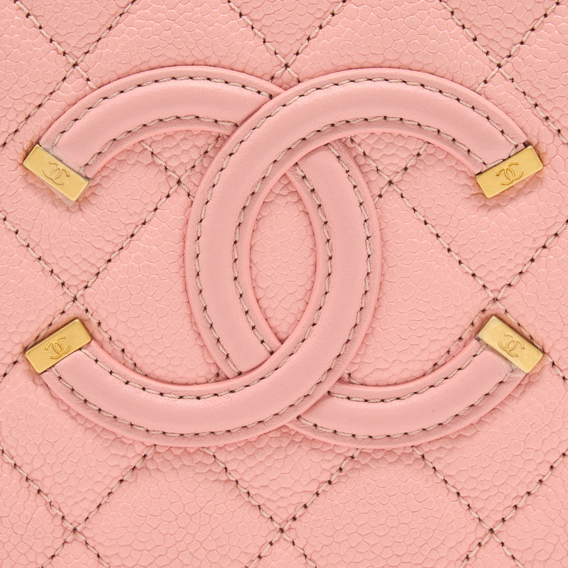 Chanel Filigree Vanity Case Caviar Pink GHW