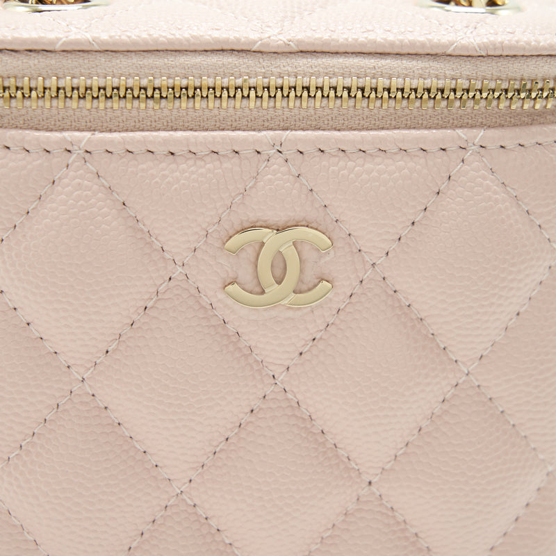 Chanel 21C Vertical Vanity On Chain Caviar Light Pink LGHW