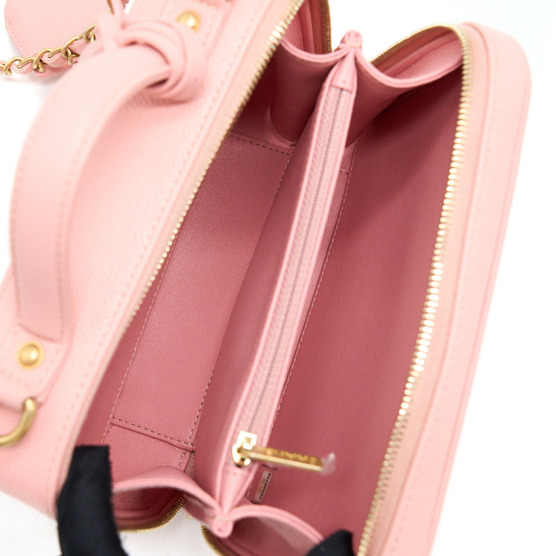 Chanel Filigree Vanity Case Caviar Pink GHW