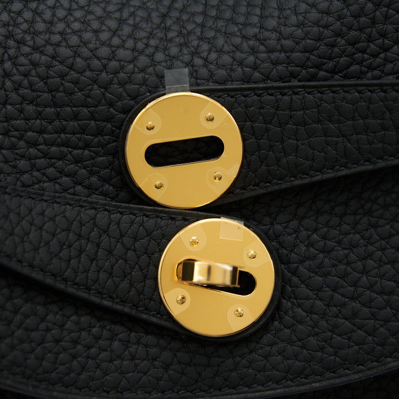 Hermes Lindy 30 Clemence Black GHW Stamp U