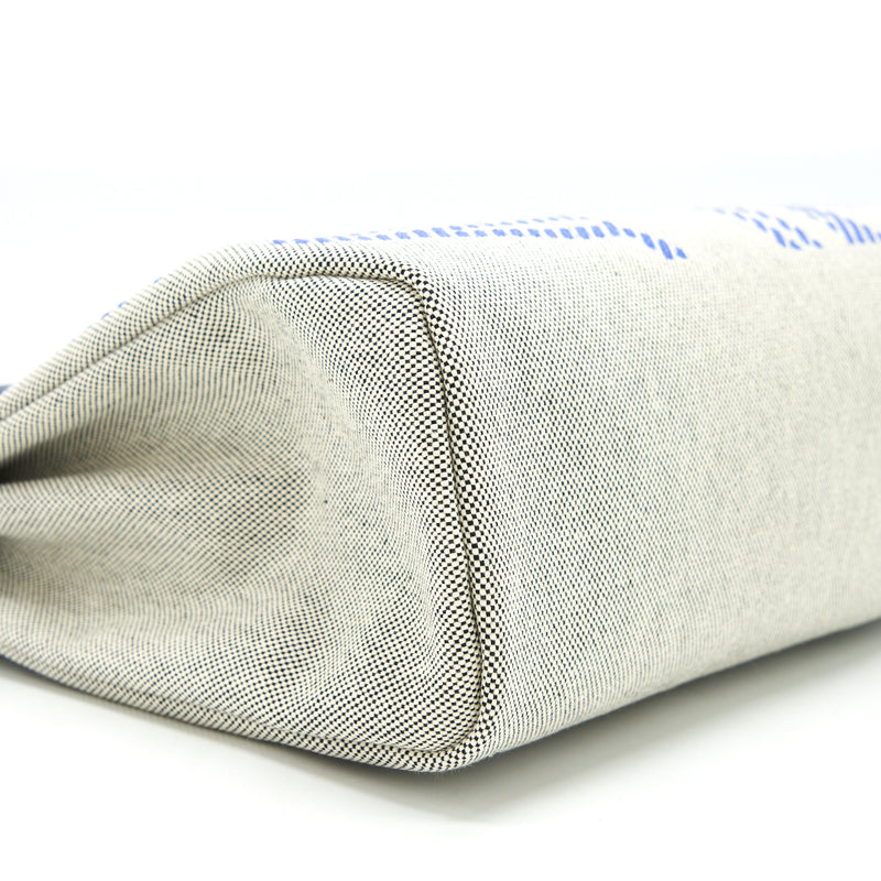 Hermes Herbag Zip 31 Toile H EN Relief Brides Saphir Stamp Z