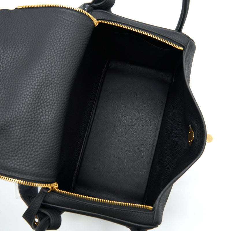 Hermes Lindy 30 Clemence Black GHW Stamp U