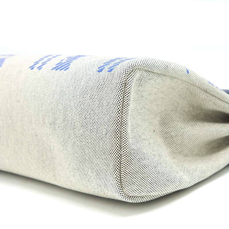 Hermes Herbag Zip 31 Toile H EN Relief Brides Saphir Stamp Z