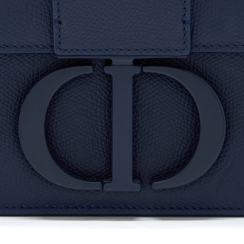 Dior Montaigne 30 Calfskin Navy With Black Hardware