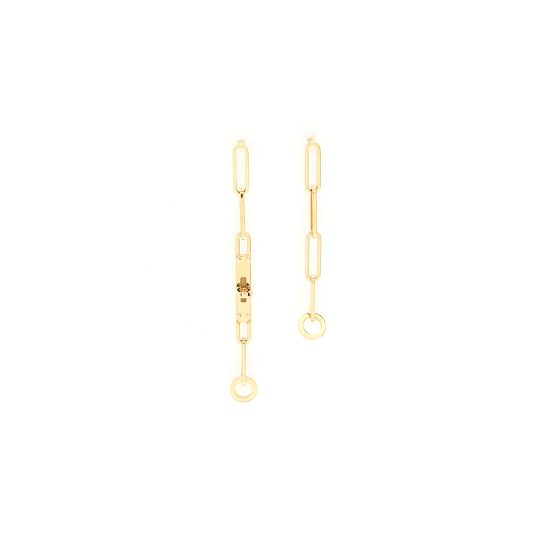 Hermes Kelly Chain Earrings Very Small Model Yellow Gold