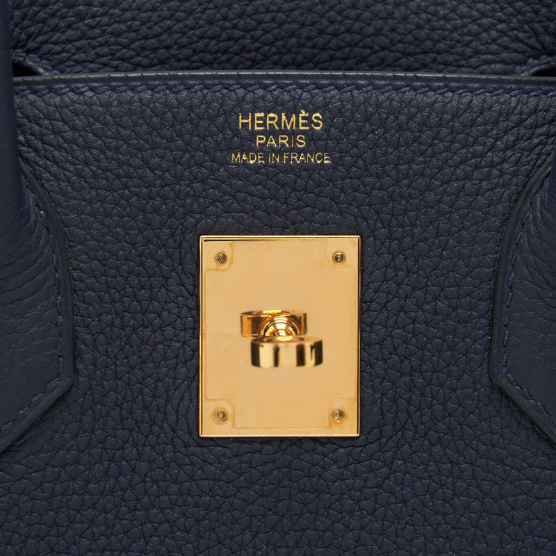 Hermes Birkin 30 Togo 2Z Blue Nuit RGHW Stamp C