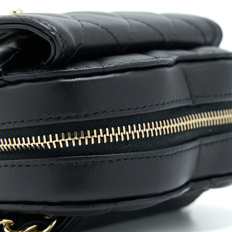 CHANEL 22S Heart Belt Bag Lambskin Black LGHW