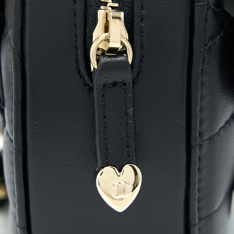 CHANEL 22S Heart Belt Bag Lambskin Black LGHW