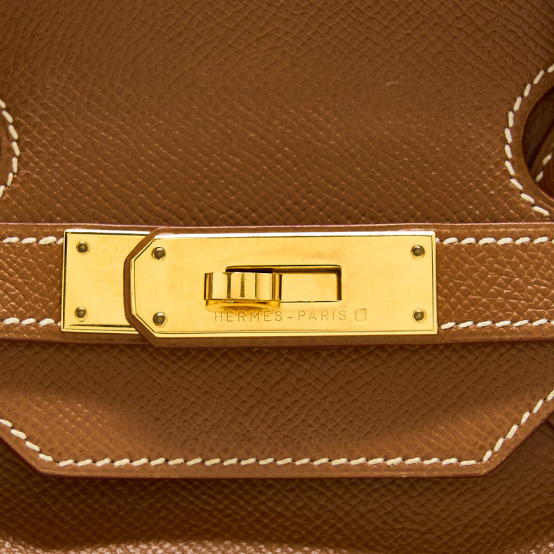 Hermes Birkin 35 Epsom Gold GHW Stamp Square C