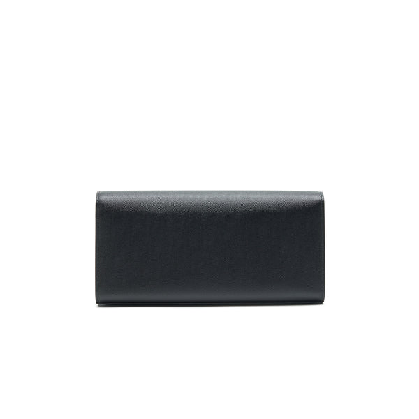 SAINT LAUREN KATE CLUTCH IN GRAIN DE POUDRE EMBOSSED LEATHER BLACK GHW