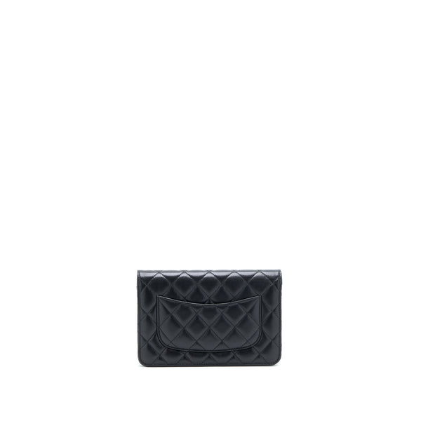 Chanel Ribbon Wallet On Chain Lambskin Black LGHW (Microchip)