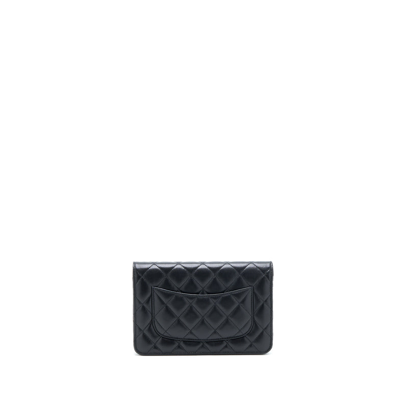 Chanel Ribbon Wallet On Chain Lambskin Black LGHW (Microchip)