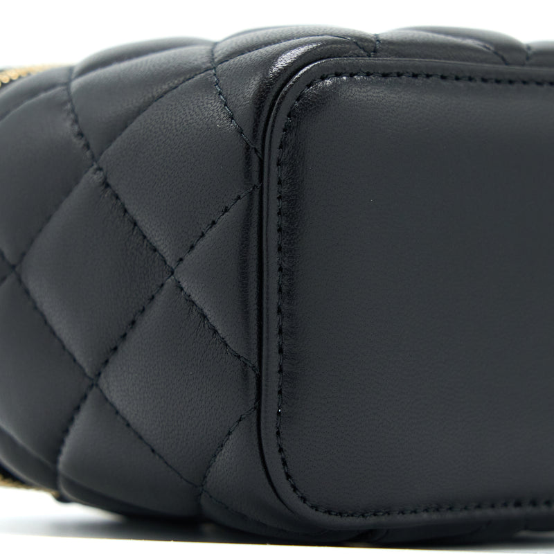 Chanel Pearl Crush Mini Vanity Case Lambskin Black LGHW