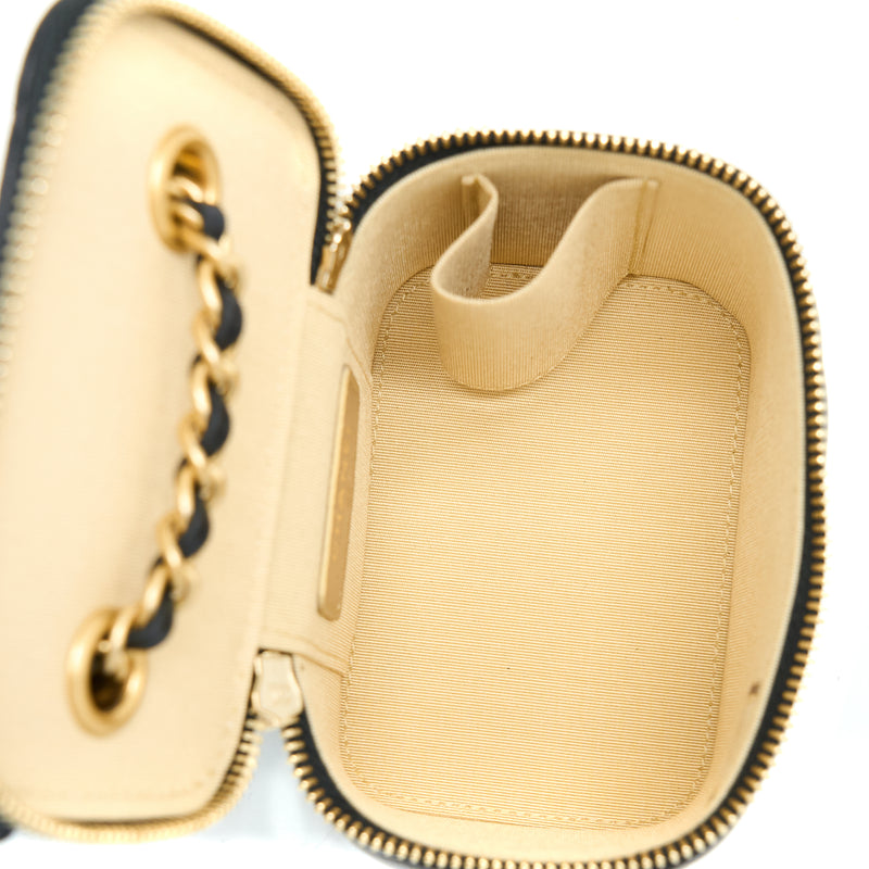 Chanel Pearl Crush Mini Vanity Case Lambskin Black LGHW