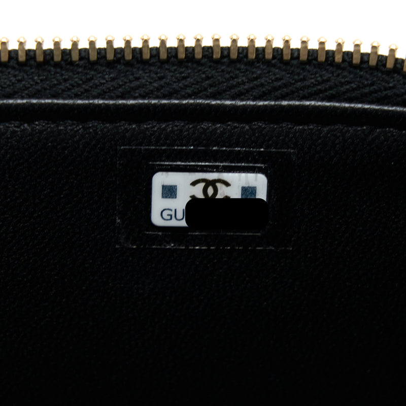 Chanel 22K Gold Pillar Adjustable Chain Long Vanity Lambskin Black GHW (Microchip)