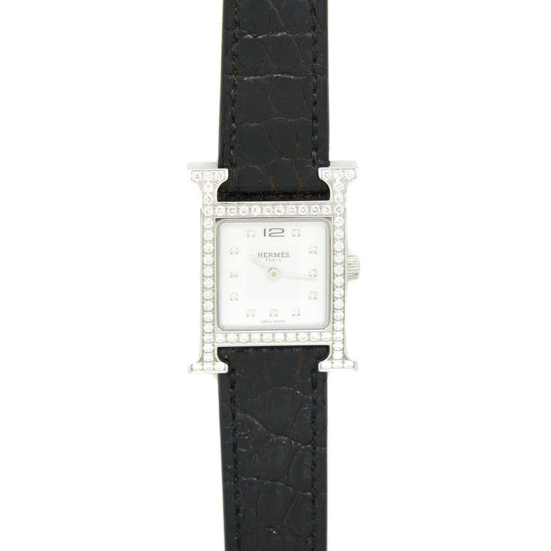 Hermes Heure H Watch 21mm With Diamonds
