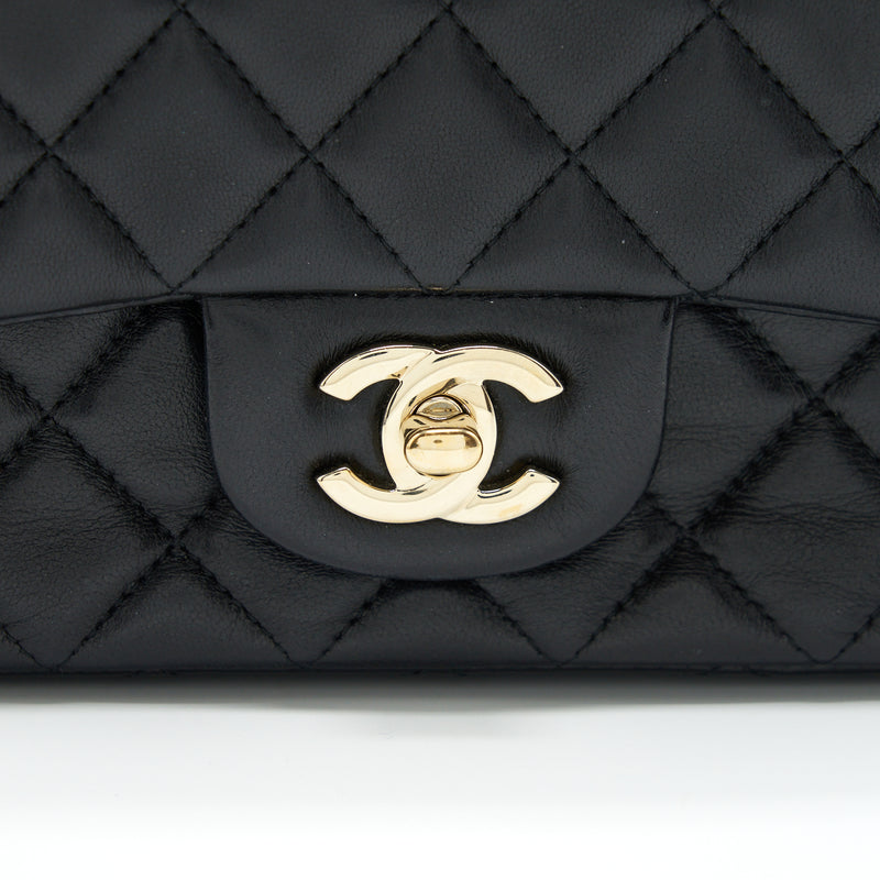 Chanel Mini Rectangular Flap Bag Lambskin Black GHW