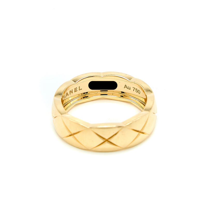 Chanel Size 57 Small Version Coco Crush Ring Quilted Motif 18K Yellow Gold