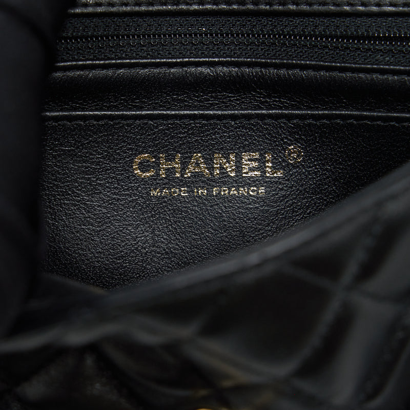 Chanel Mini Rectangular Flap Bag Lambskin Black GHW