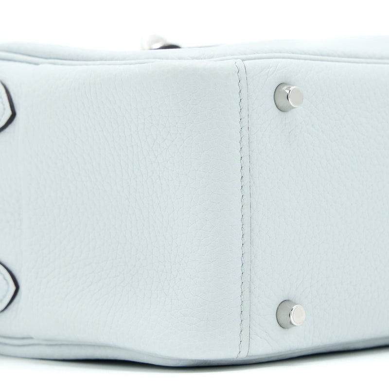 Hermes Mini Lindy Clemence Blue Pale SHW Stamp U