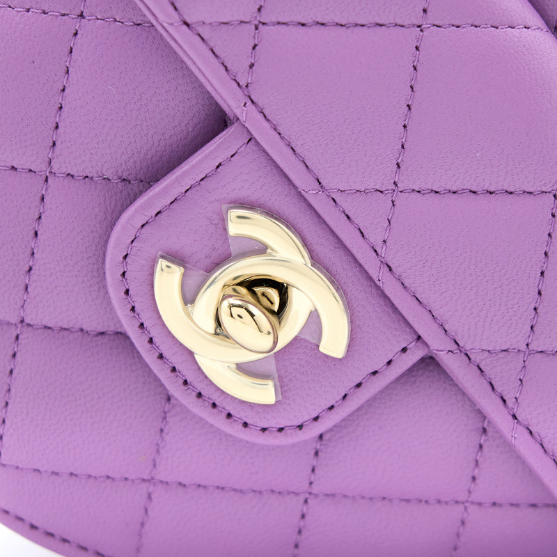 Chanel Small Heart Bag Lambskin Purple LGHW