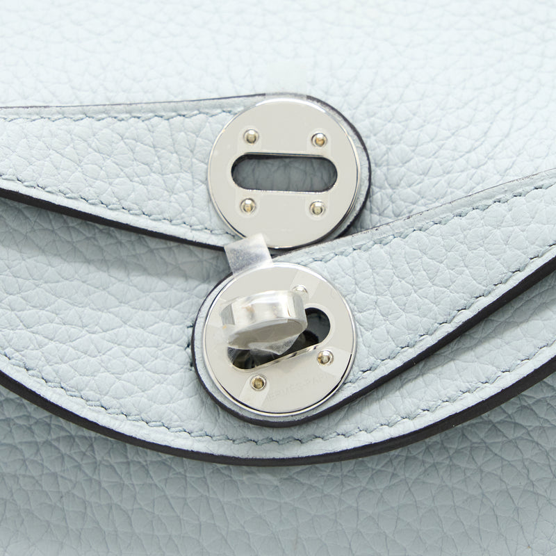 Hermes Mini Lindy Clemence Blue Pale SHW Stamp U