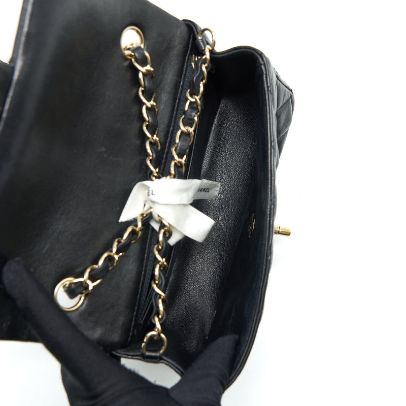 Chanel Mini Rectangular Flap Bag Lambskin Black GHW