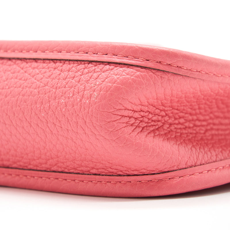 Hermes Mini Evelyne Clemence Rose Azalea / Rouge Pivoine SHW Stamp Y