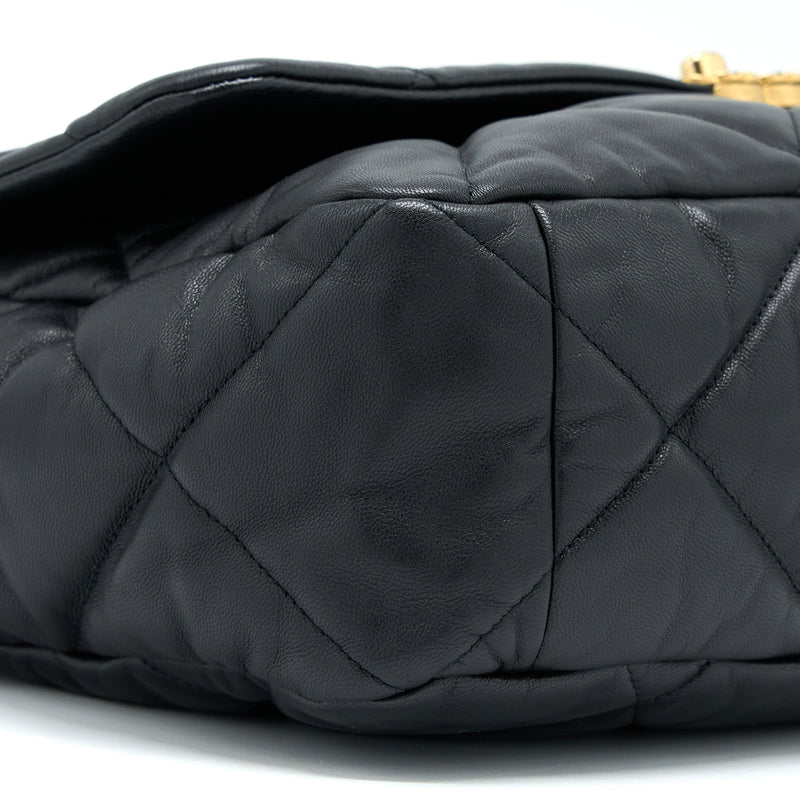 Chanel MAXI 19 Bag Goatskin Black Multicolour Hardware