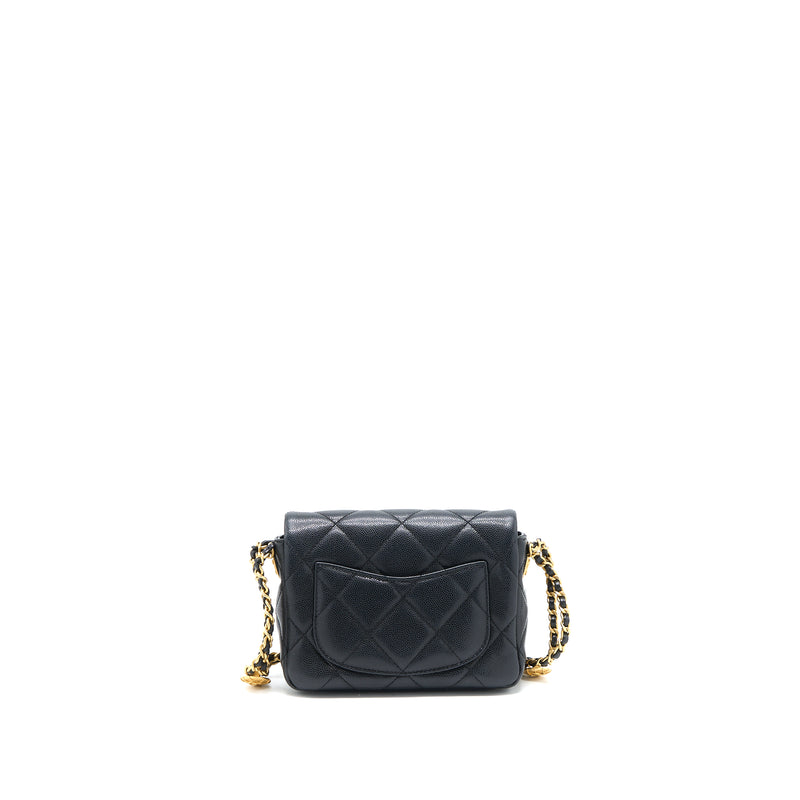 Chanel 22A Square Flap Bag Caviar Black GHW (Microchip)