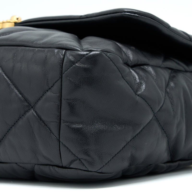 Chanel MAXI 19 Bag Goatskin Black Multicolour Hardware