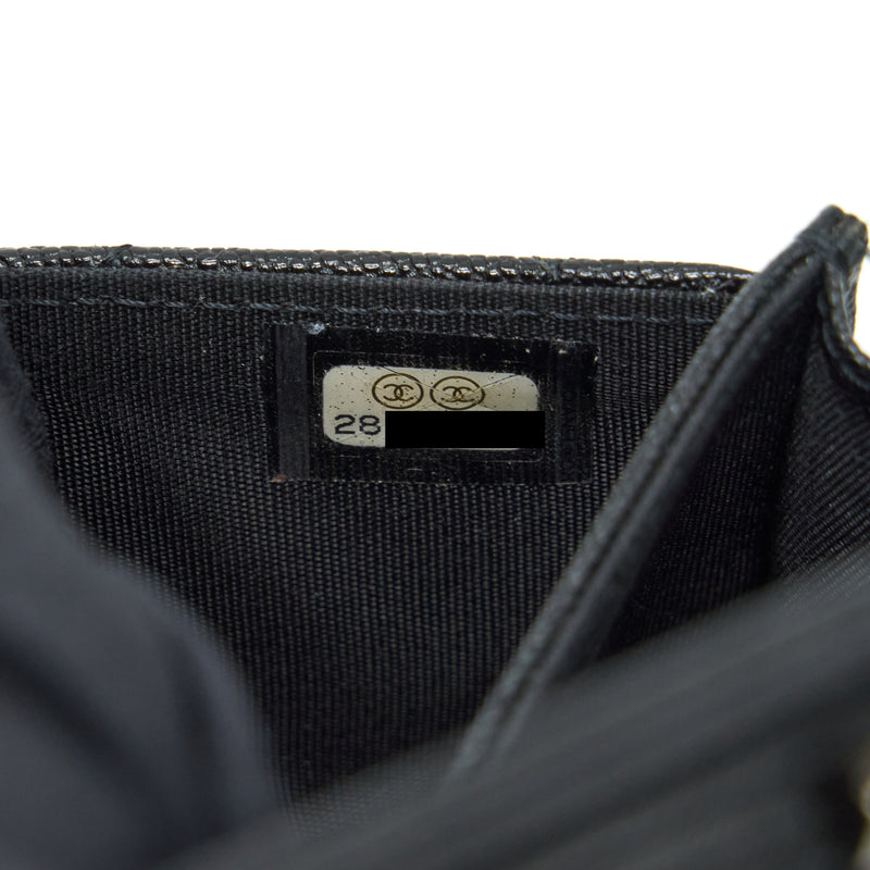 Chanel Boy Card Holder Caviar Black SHW